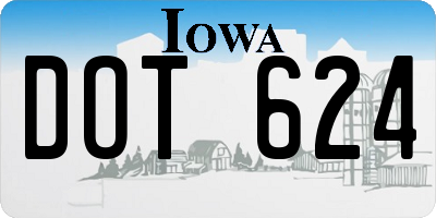 IA license plate DOT624