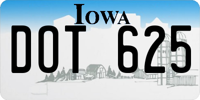IA license plate DOT625