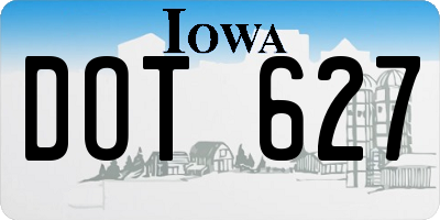 IA license plate DOT627