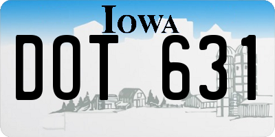 IA license plate DOT631