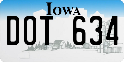 IA license plate DOT634