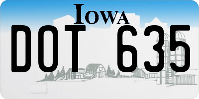 IA license plate DOT635