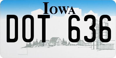 IA license plate DOT636