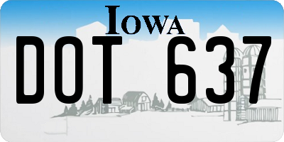 IA license plate DOT637