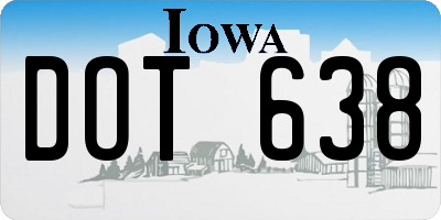 IA license plate DOT638