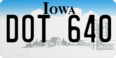 IA license plate DOT640