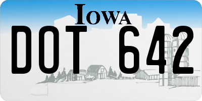 IA license plate DOT642