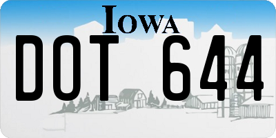 IA license plate DOT644