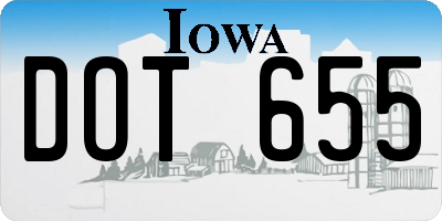 IA license plate DOT655