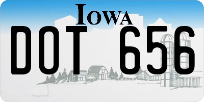IA license plate DOT656