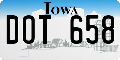 IA license plate DOT658