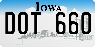 IA license plate DOT660