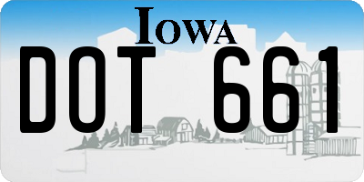 IA license plate DOT661