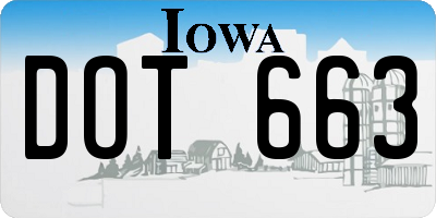 IA license plate DOT663