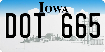 IA license plate DOT665
