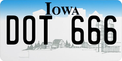 IA license plate DOT666