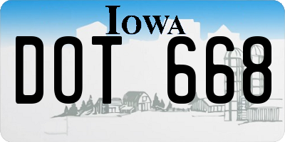 IA license plate DOT668