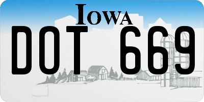 IA license plate DOT669