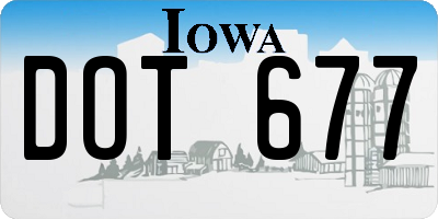 IA license plate DOT677