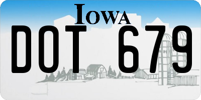 IA license plate DOT679