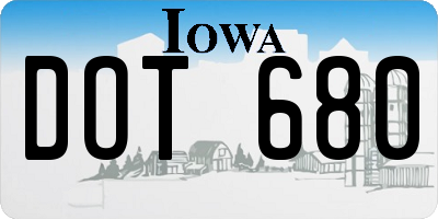 IA license plate DOT680