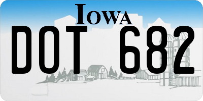 IA license plate DOT682