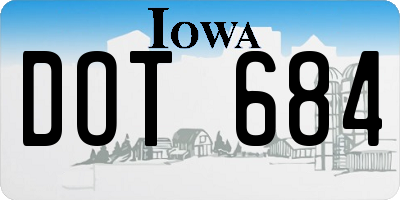 IA license plate DOT684