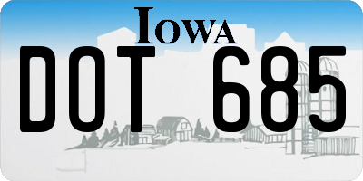 IA license plate DOT685