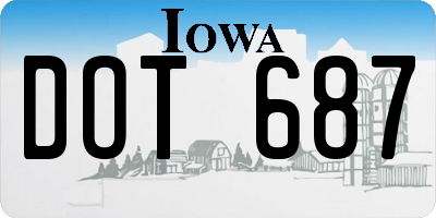 IA license plate DOT687