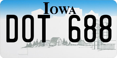 IA license plate DOT688