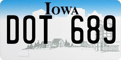 IA license plate DOT689