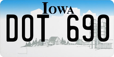 IA license plate DOT690