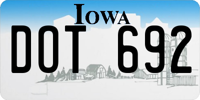 IA license plate DOT692
