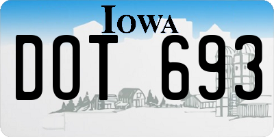 IA license plate DOT693