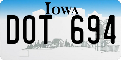 IA license plate DOT694