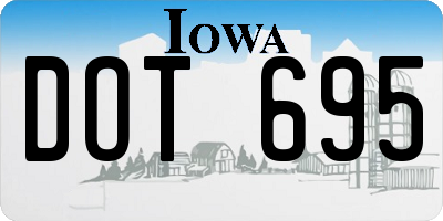 IA license plate DOT695