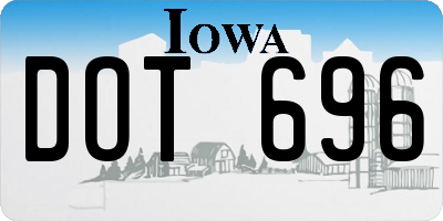 IA license plate DOT696