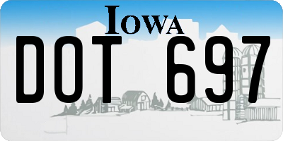 IA license plate DOT697