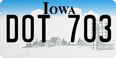 IA license plate DOT703