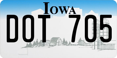 IA license plate DOT705