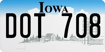IA license plate DOT708