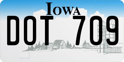 IA license plate DOT709