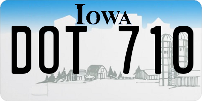 IA license plate DOT710