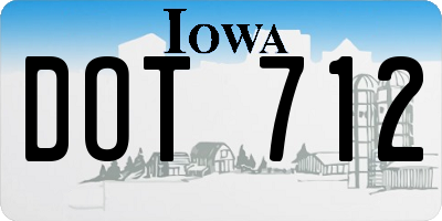 IA license plate DOT712