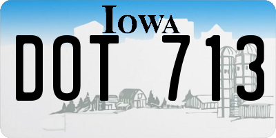 IA license plate DOT713