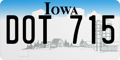 IA license plate DOT715