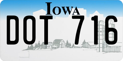 IA license plate DOT716