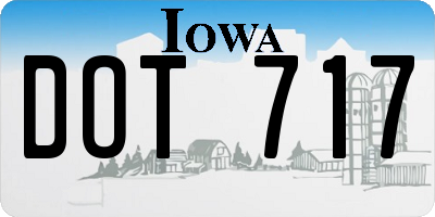 IA license plate DOT717