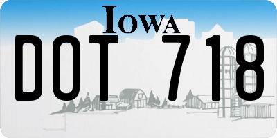 IA license plate DOT718