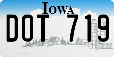 IA license plate DOT719